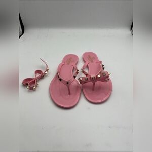 Pink Studded Jelly Sandals